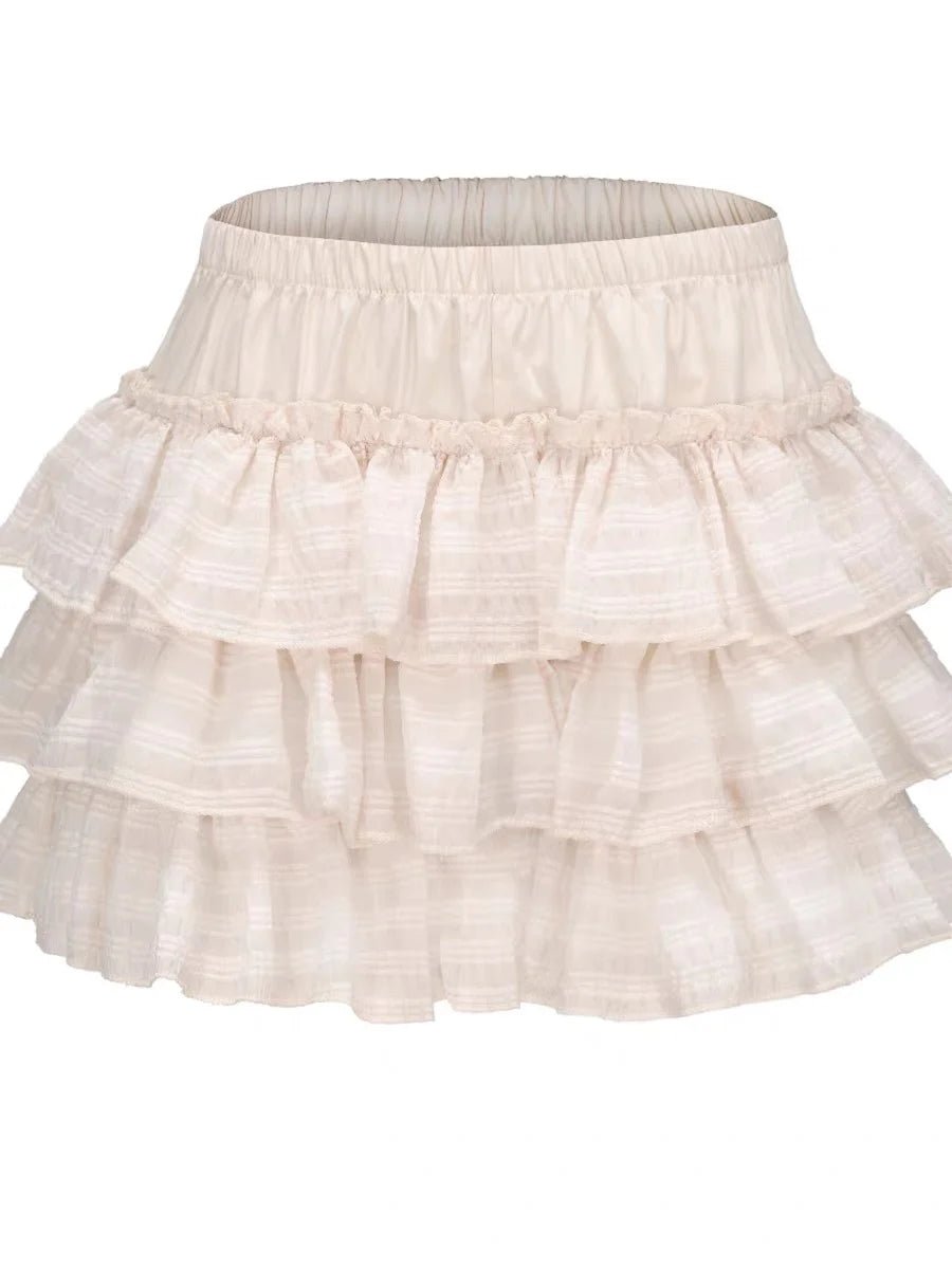 Kawaii Ruffle Pink Cargo Skirt for Y2K Fashion and Coquette Aesthetic Outfits