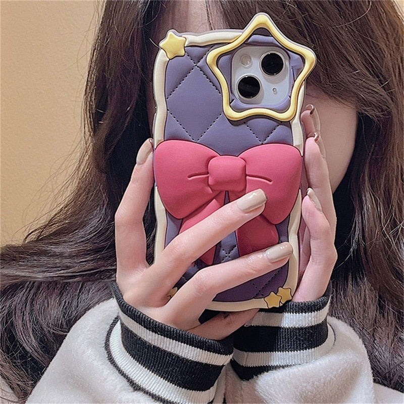 Kawaii Sailor Moon Bow iPhone Case | Harajuku Aesthetic Phone Accessory