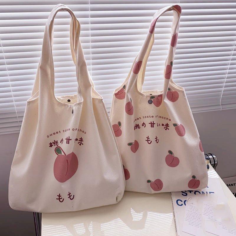 Kawaii Strawberry Shopping Bag - Adorable Korean Style Tote for Cute Aesthetic Outfits