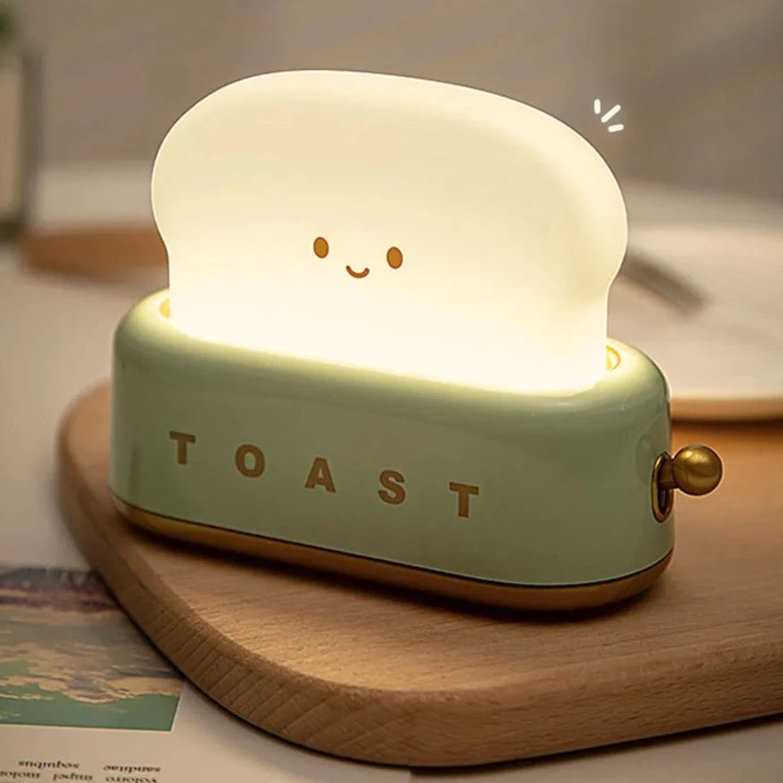 Kawaii Toast Night Light - Adorable Aesthetic Decor for Cozy Rooms and Soft Girl Vibes