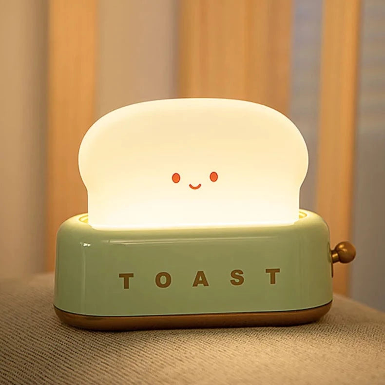 Kawaii Toast Night Light - Adorable Aesthetic Decor for Cozy Rooms and Soft Girl Vibes