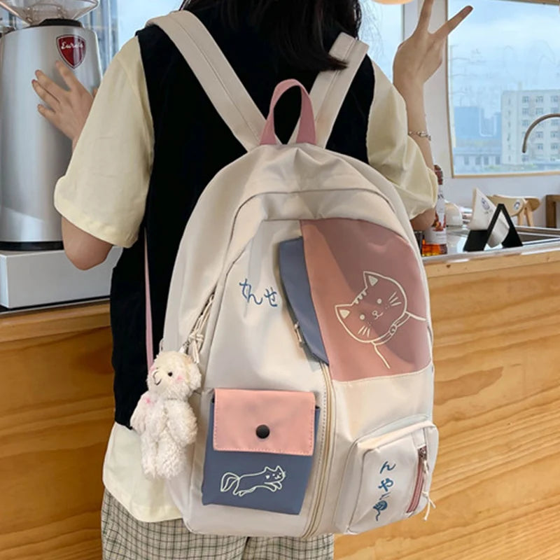 Kawaii Waterproof School Backpack for Cute Aesthetic Outfits and Everyday Adventures