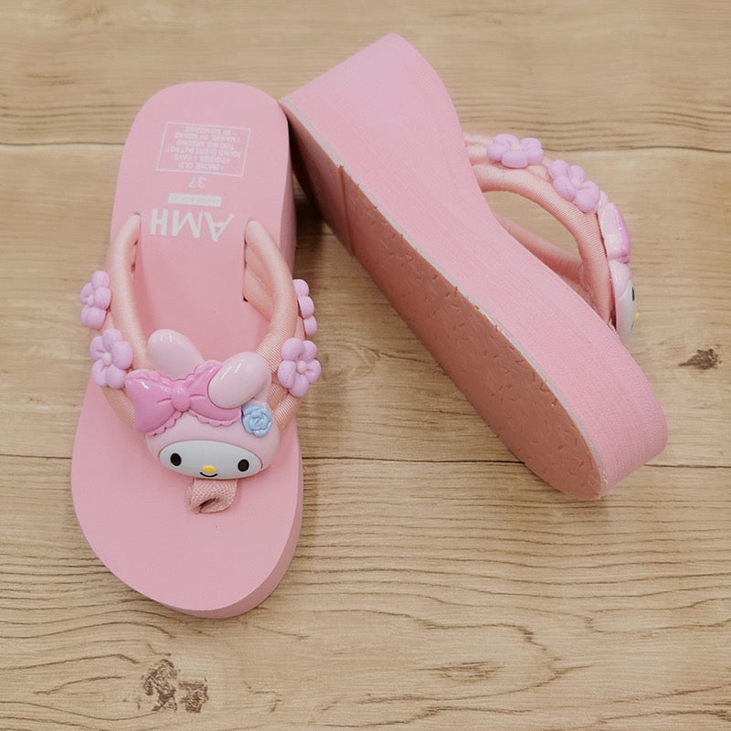 Kawaii Y2K Aesthetic My Melody Platform Sandals - Cute Slides for Trendy Outfits