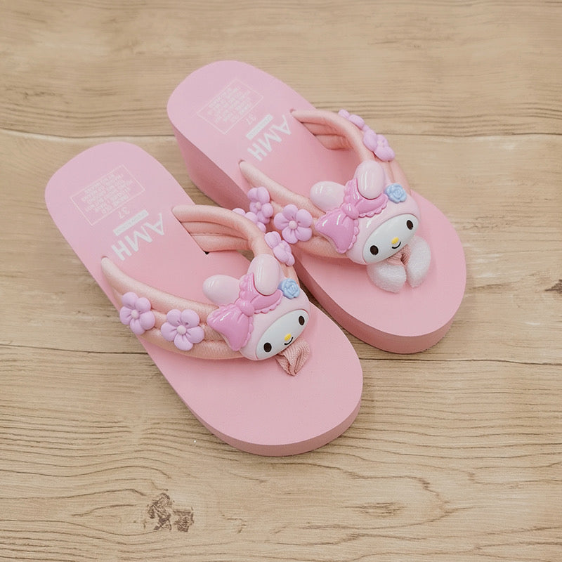 Kawaii Y2K Aesthetic My Melody Platform Sandals - Cute Slides for Trendy Outfits