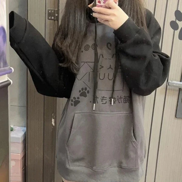 Kawaii Y2K Cat Hoodie: Adorable Aesthetic Pullover for Cozy, Cute Outfits