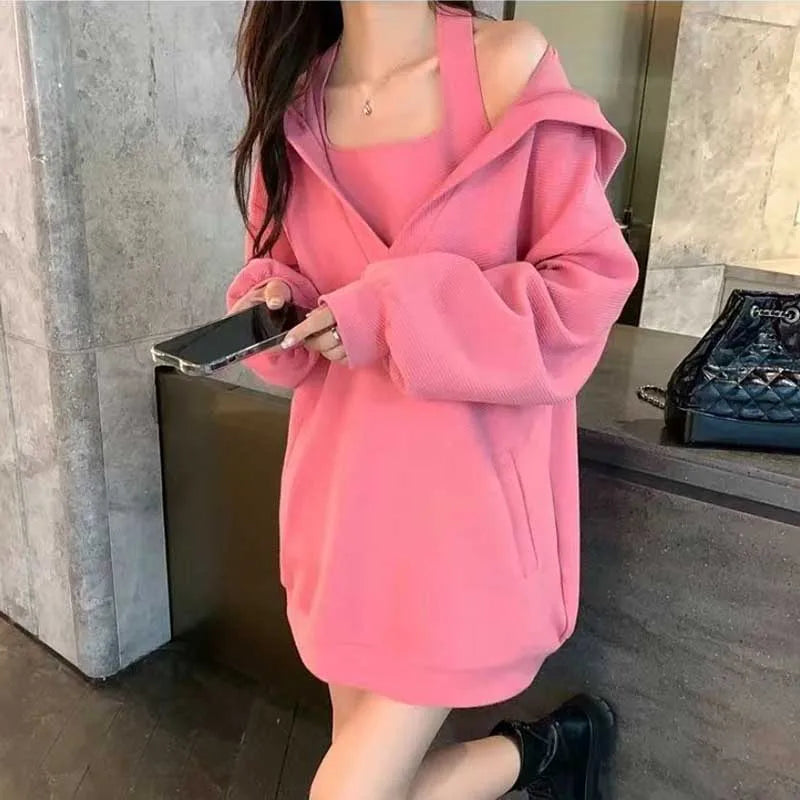 Korean Casual Oversized Y2K Hoodie for Comfy Coquette Aesthetic Outfits