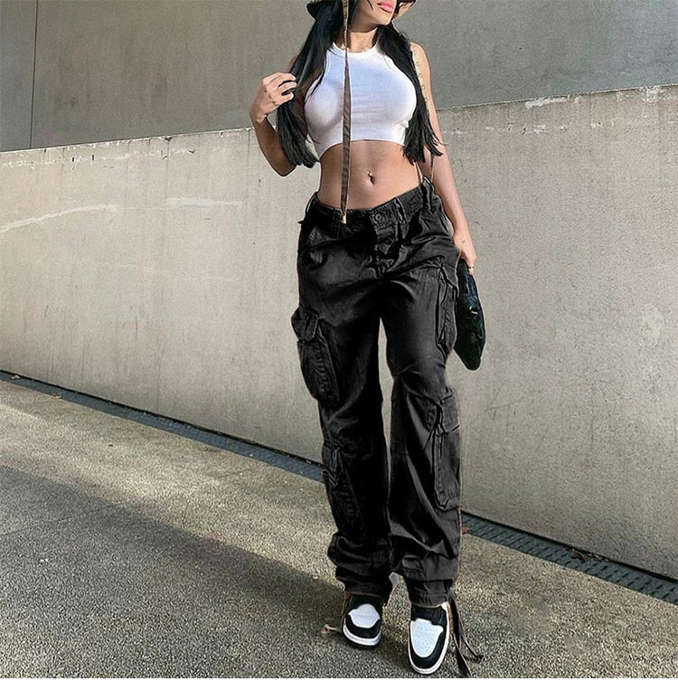 Korean Style Y2K Aesthetic Cargo Pants for Trendy Gorpcore Fashion Lovers