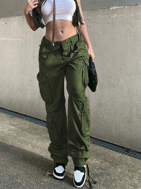 Korean Style Y2K Aesthetic Cargo Pants for Trendy Gorpcore Fashion Lovers