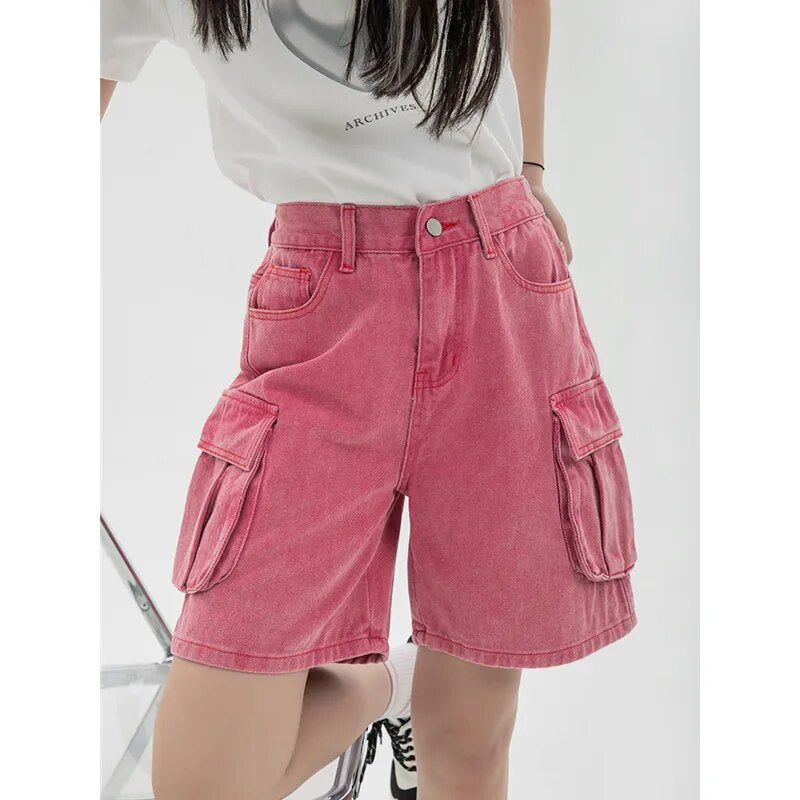 Korean Vintage Denim Shorts - Y2K Aesthetic High-Waisted Cutoff for Trendy Summer Outfits