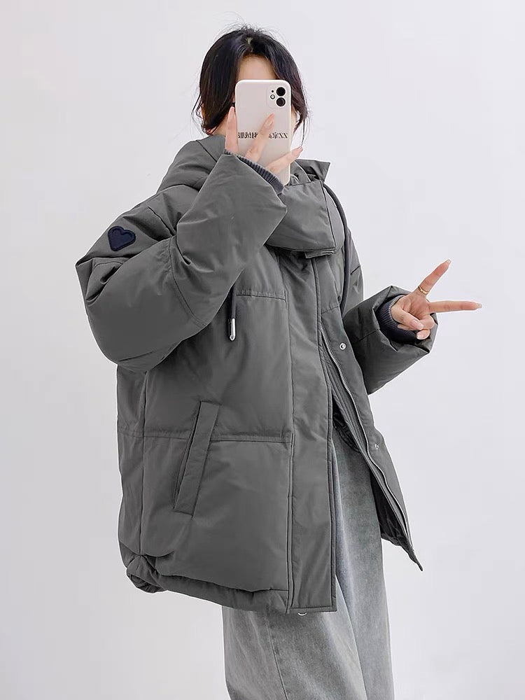 Korean Winter Women's Oversized Puffer Jacket in Y2K Aesthetic for Cozy Style