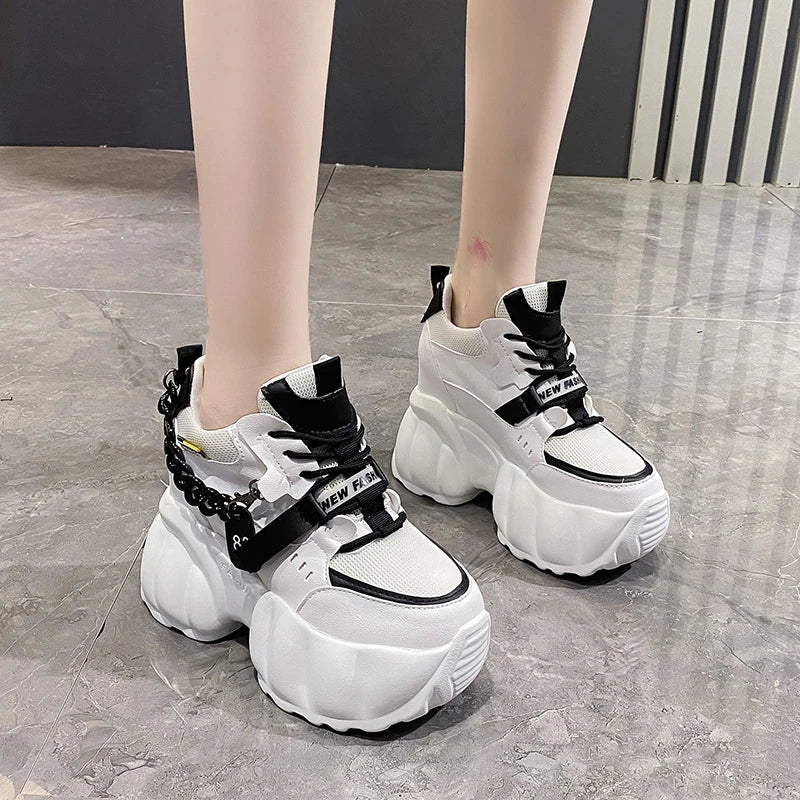 Korean Y2K Chunky High Platform Sneakers for Trendy Coquette and Grunge Aesthetic Outfits