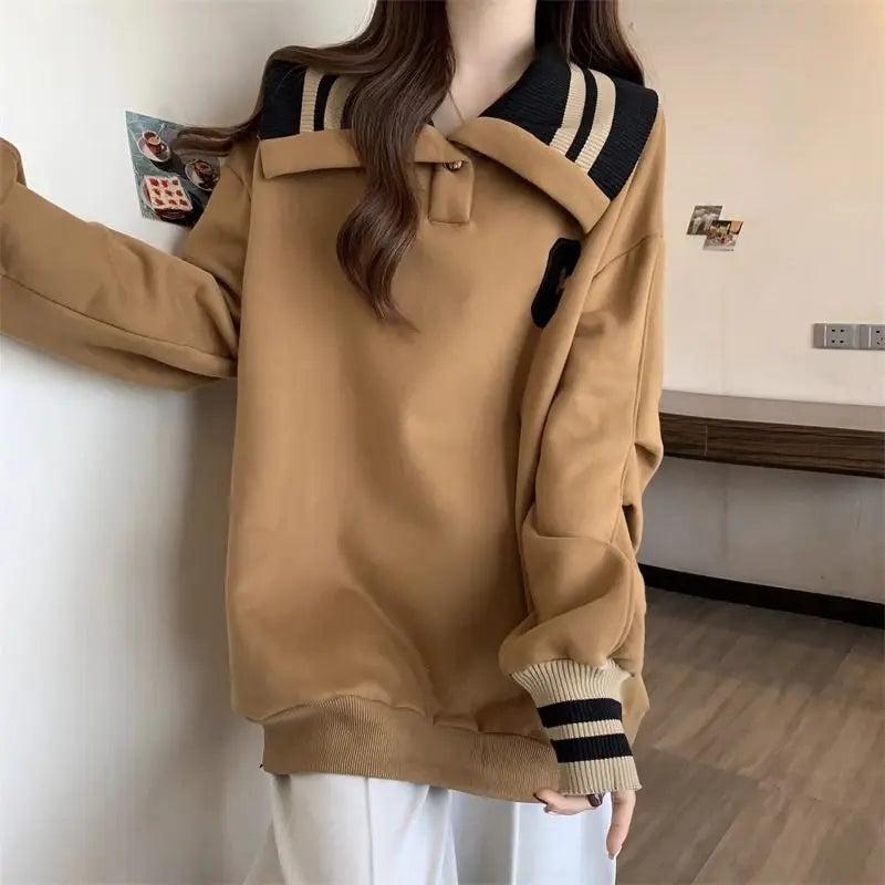 Korean Y2K Fashion Collar Pullover - Cute Aesthetic Top for Cozy, Stylish Outfits