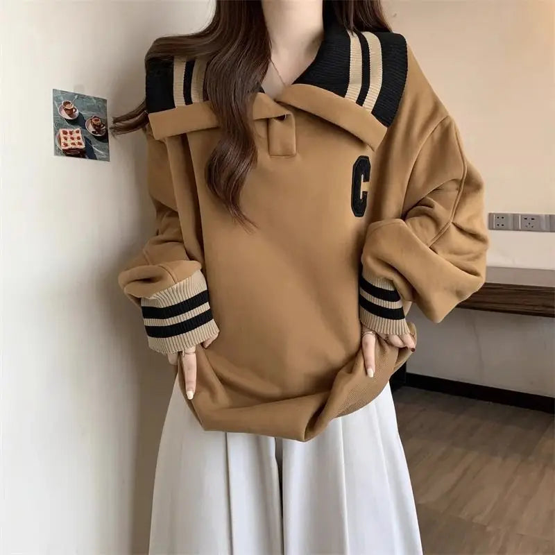 Korean Y2K Fashion Collar Pullover - Cute Aesthetic Top for Cozy, Stylish Outfits