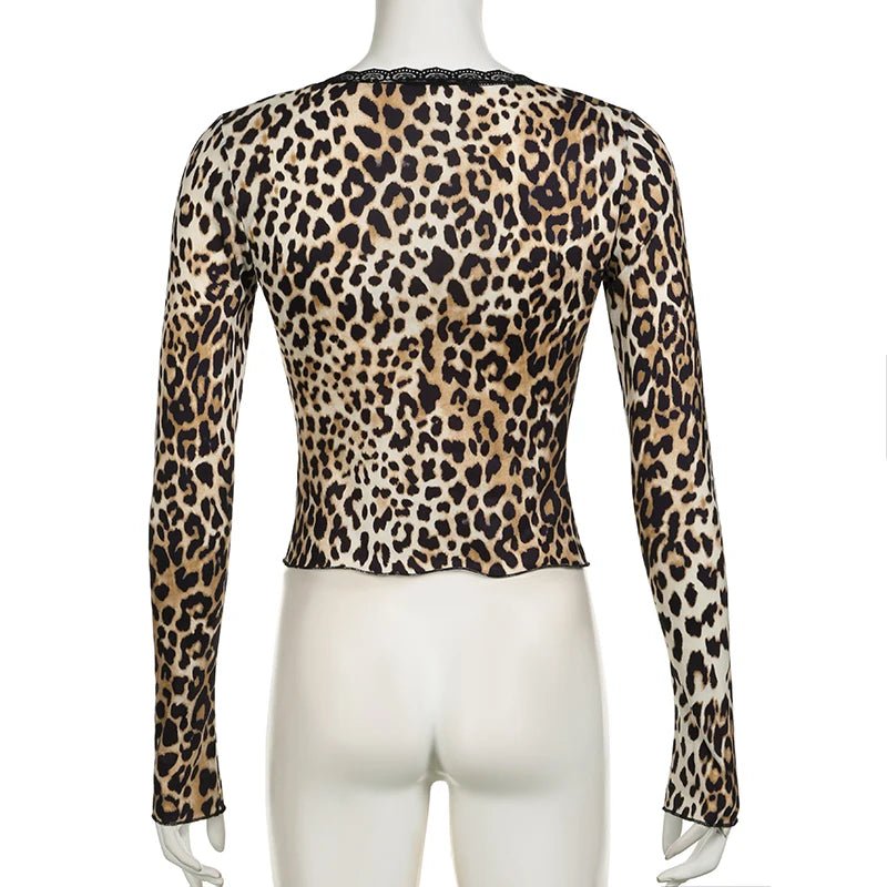 Leopard Lace-up Crop Top - Y2K Fashion Statement for Coquette and Grunge Aesthetics