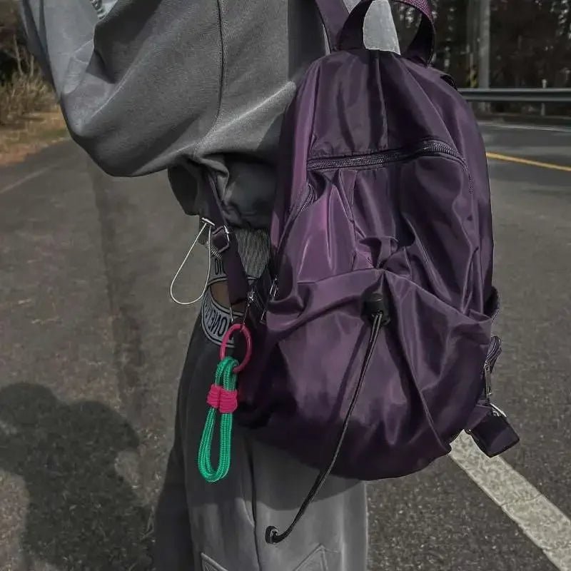 Midnight Violet Y2K Aesthetic Urban Backpack for Trendy Coquette and Grunge Styles