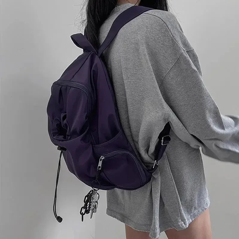 Midnight Violet Y2K Aesthetic Urban Backpack for Trendy Coquette and Grunge Styles