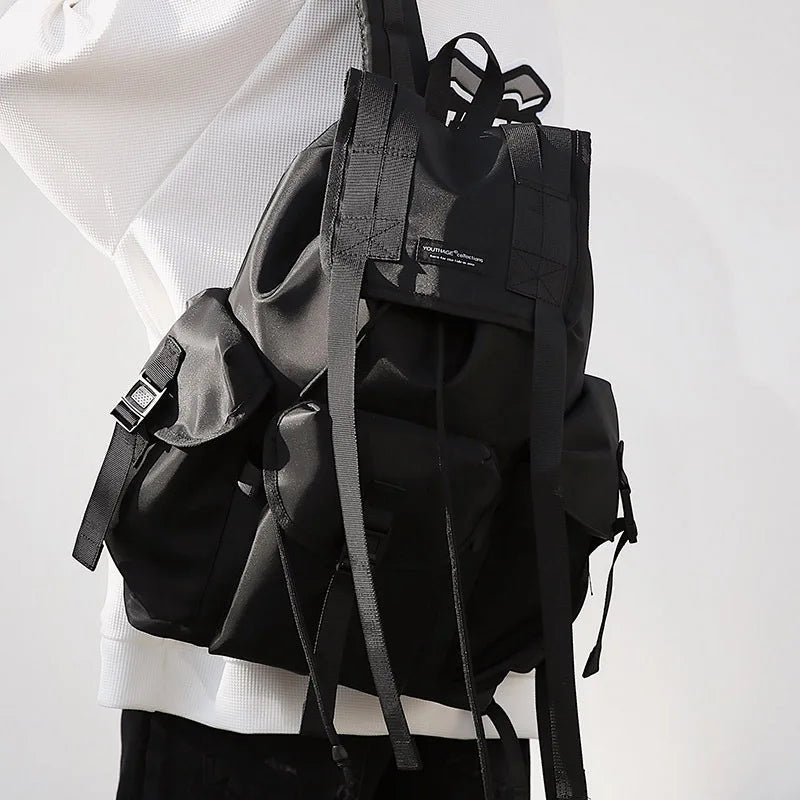 Midnight Y2K Urban Utility Backpack for Aesthetic Outfits and Everyday Essentials