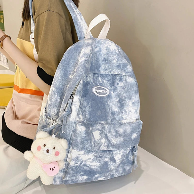 Pastel Dyed Y2K Aesthetic School Backpack for Cute and Comfy Outfits