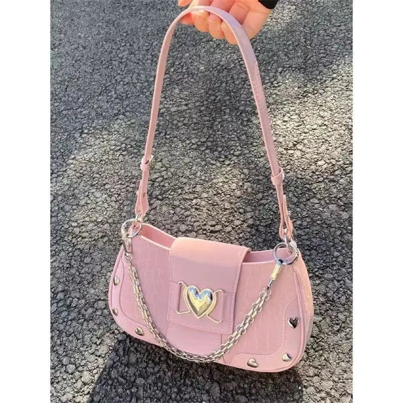 Pastel Goth Plush Crossbody Handbag - Y2K Aesthetic Cute Bag for Grunge and Coquette Styles