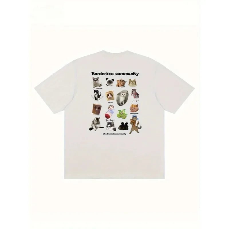 Playful Pet Print T-Shirt: Y2K Aesthetic Cute Top for Coquette and Grunge Styles