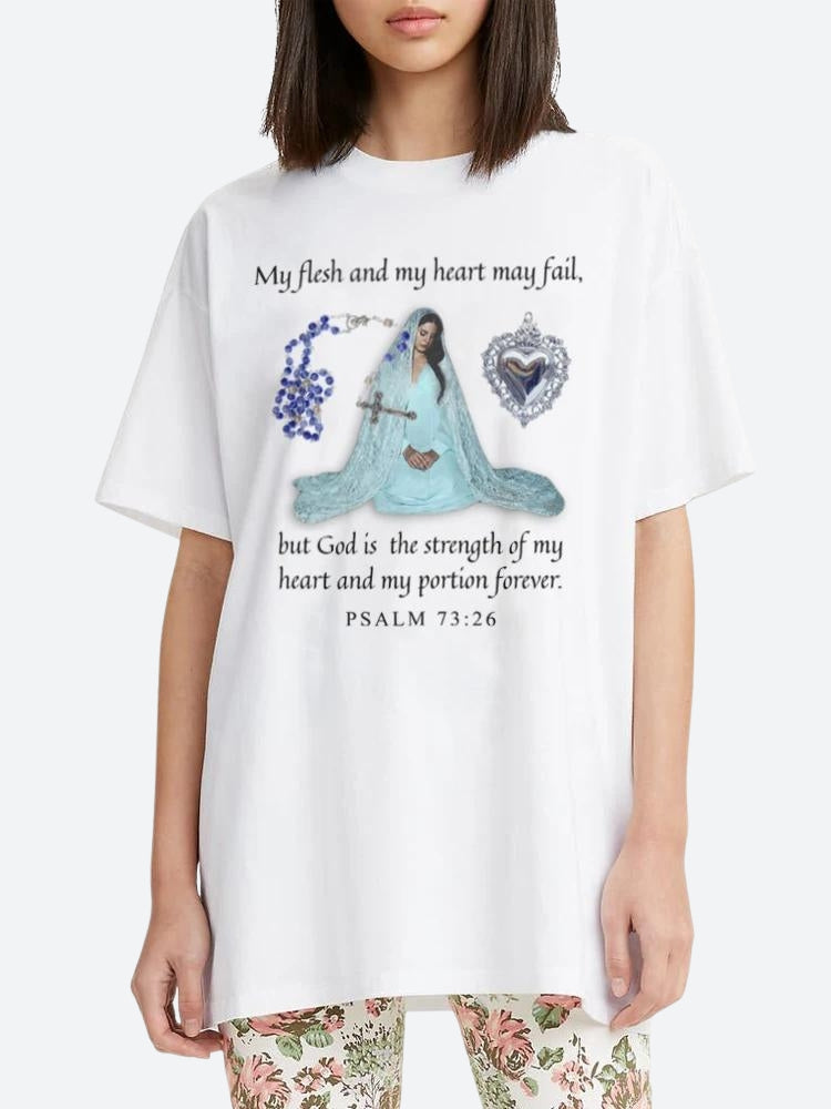 Psalm 73:26 Tee - Y2K Aesthetic Graphic Top for Coquette and Grunge Styles