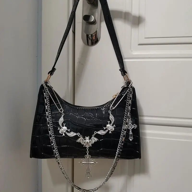 Punk Aesthetic Chains Crossbody Bag - Edgy Grunge Style for Statement Outfits