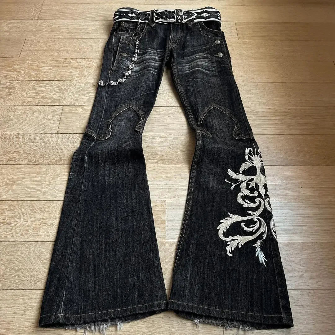 Punk Hole Wide Leg Jeans - Y2K Grunge Style for Edgy Aesthetic Outfits