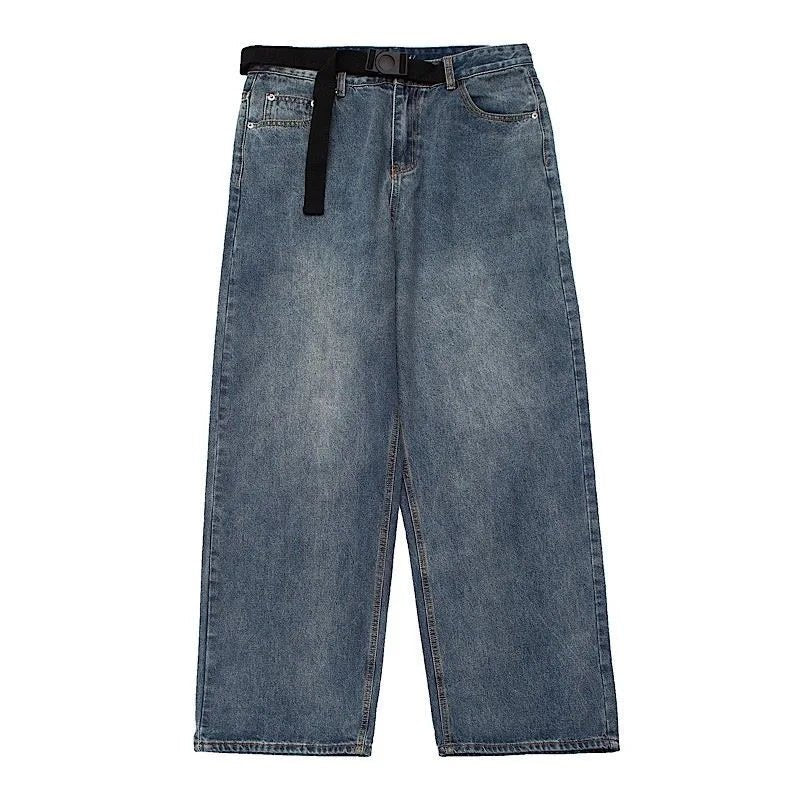 Retro Y2K Oversized Denim Jeans for a Chic Grunge Aesthetic Look