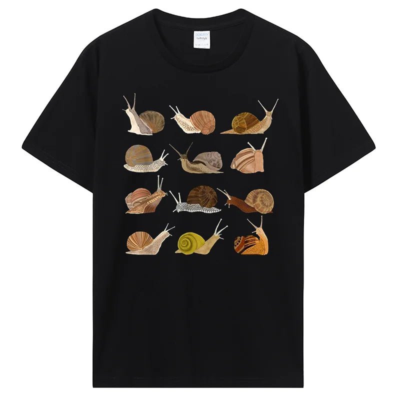 Snail Graphic Y2K Aesthetic Cotton T-Shirt for Cute and Comfy Outfits