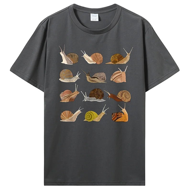 Snail Graphic Y2K Aesthetic Cotton T-Shirt for Cute and Comfy Outfits