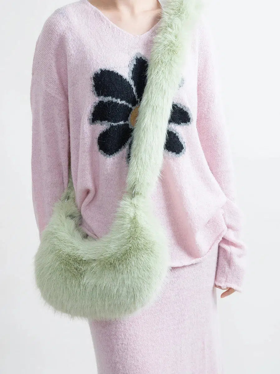 Soft Girl Fluffy Multifunctional Bag - Cute Aesthetic Accessory for Y2K and Coquette Styles