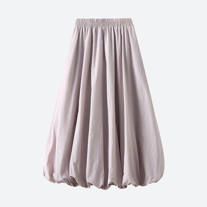 Soft Girl Pastel Aesthetic Bubble Midi Skirt for Y2K Fashion Lovers