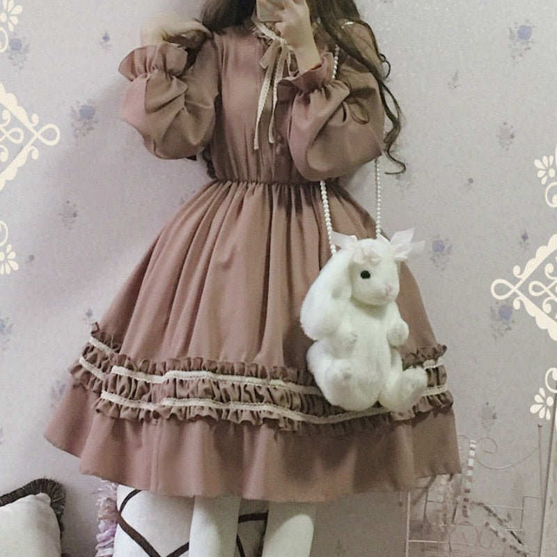 Sweet Lolita Retro Dress - Y2K Aesthetic Fashion with Coquette Style Charm