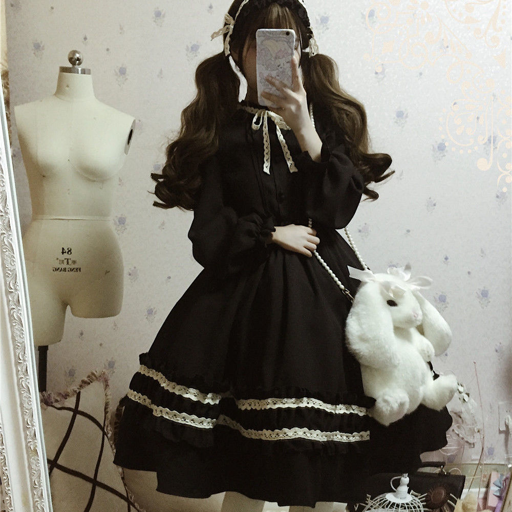 Sweet Lolita Retro Dress - Y2K Aesthetic Fashion with Coquette Style Charm