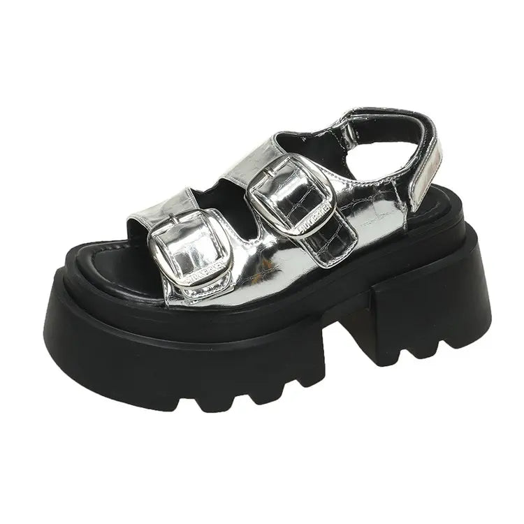 Thick Sole Y2K Punk Sandals for Grunge Aesthetic and Coquette Style Outfits