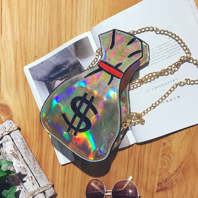 Trendy 3D Dollar Shoulder Bag - Y2K Aesthetic Accessory for Chic Outfits