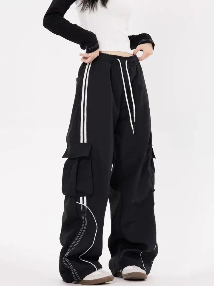 Trendy Harajuku Baggy Cargo Pants for Y2K Aesthetic and Grunge Style Outfits