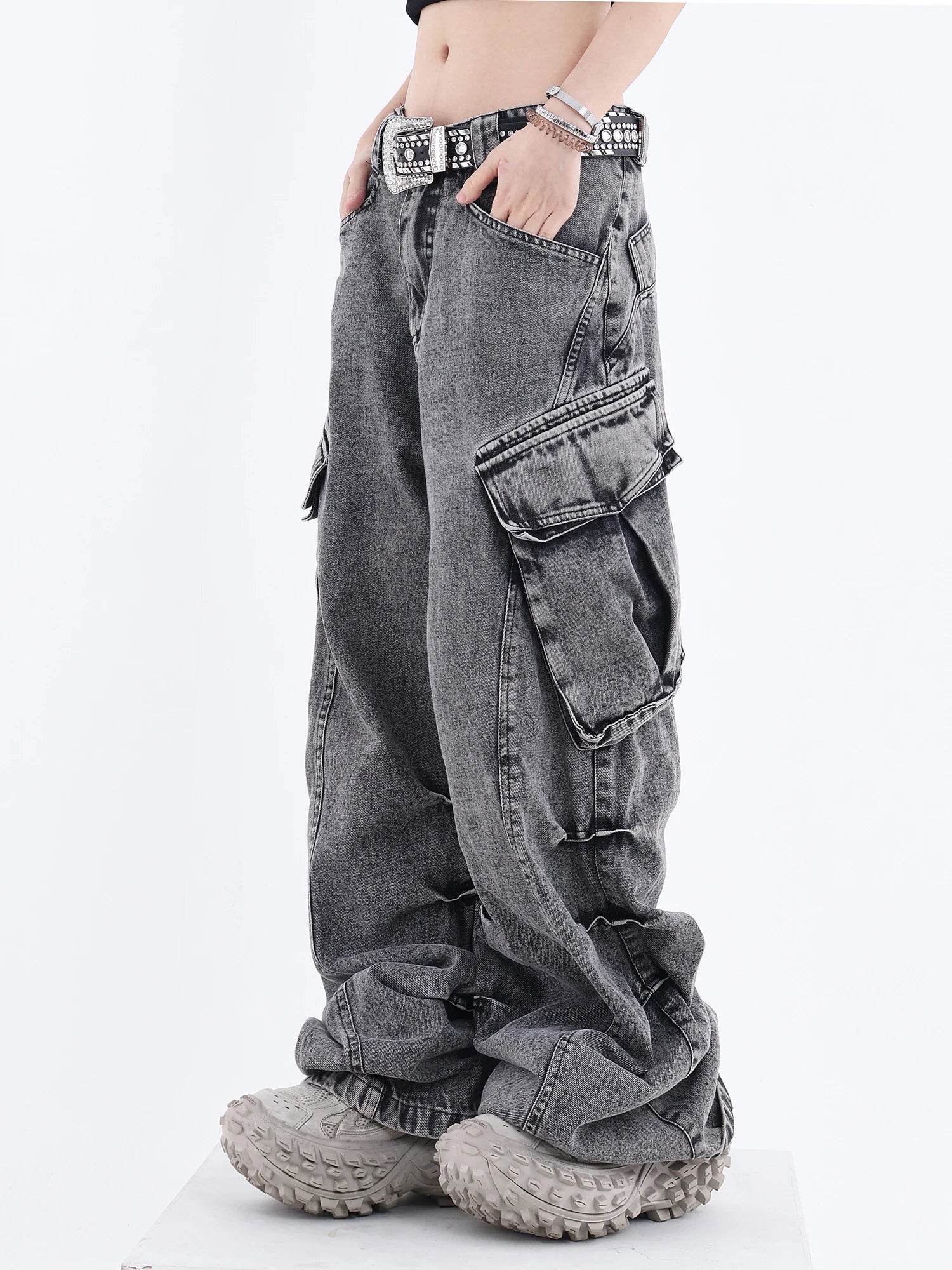 Trendy Harajuku Street Style Cargo Pants for Y2K Aesthetic and Grunge Outfits