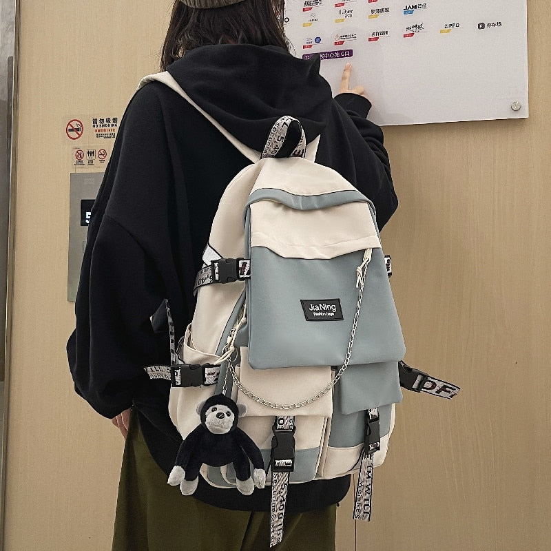 Trendy Japanese Harajuku Backpack for Y2K Aesthetic and Coquette Style Lovers