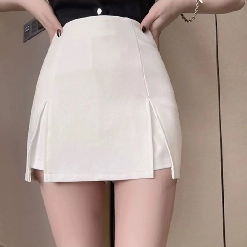 Trendy Split Front Black Mini Skirt - Y2K Aesthetic Grunge Style for Chic Outfits