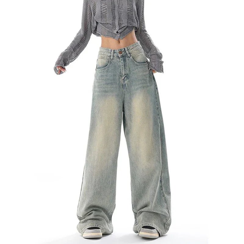 Trendy Y2K Baggy Wide Leg Jeans for Effortless Grunge and Coquette Aesthetic Looks