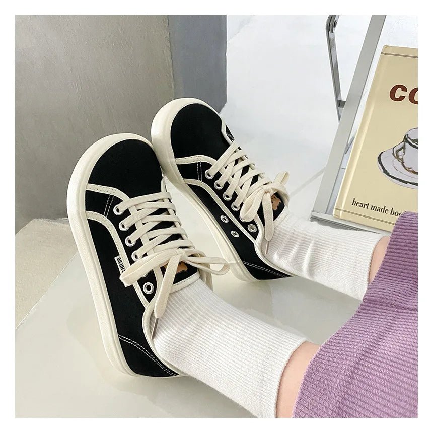 Trendy Y2K Canvas Sneakers for Coquette and Grunge Aesthetic Outfits