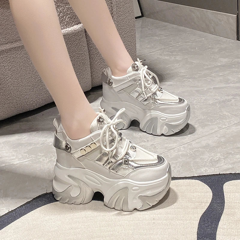 Trendy Y2K High Platform Sports Shoes for Stylish Grunge and Coquette Aesthetic Looks