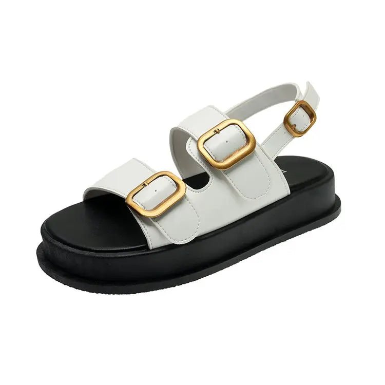 Trendy Y2K Platform Sandals with Pin Buckle for Coquette and Grunge Aesthetic Styles