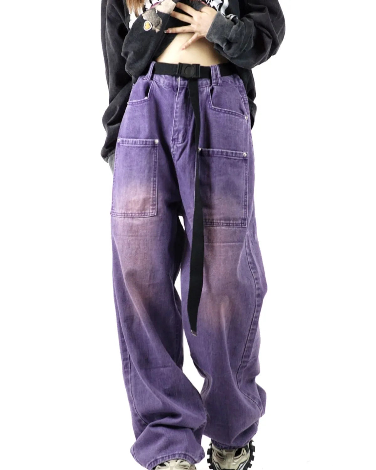 Vintage Baggy Y2K Jeans for a Retro Aesthetic Look in Y2K Fashion Style