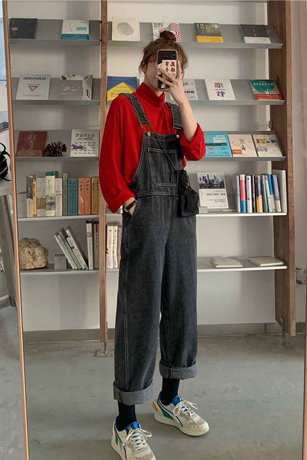 Vintage Black Loose Denim Jumpsuit - Y2K Aesthetic Grunge Style for Effortless Chic