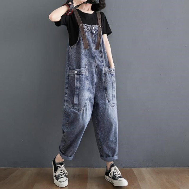 Vintage Y2K Denim Overalls - Retro Aesthetic Fashion for Trendy Outfits