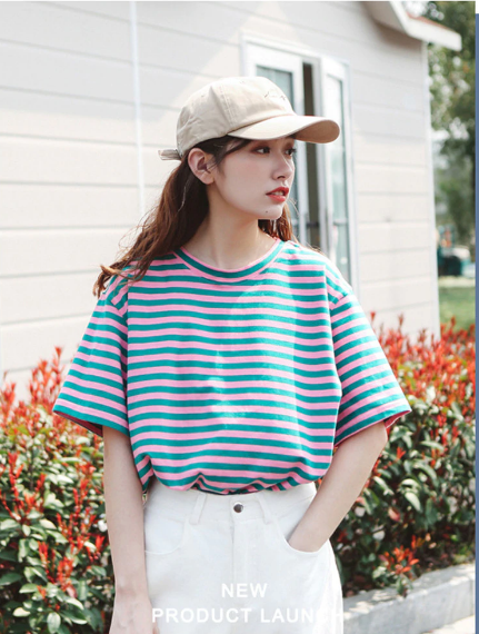 Vintage Y2K Striped Short Sleeve Shirt - Retro Aesthetic Top for Trendy Outfits