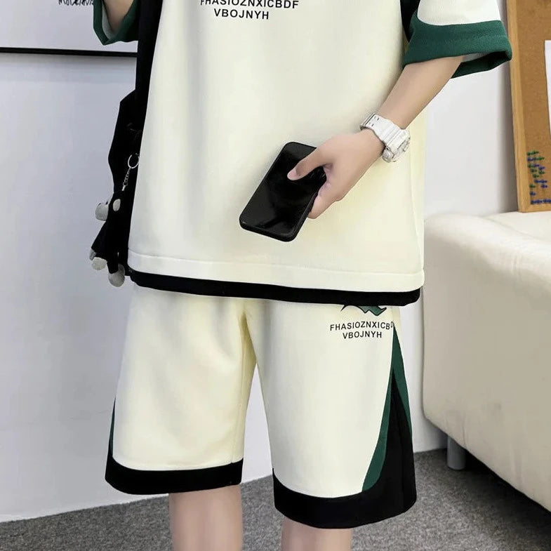 Y2K Aesthetic Casual Sports Outfit Set - Comfy Loose T-Shirt & Trendy Cargo Skirt