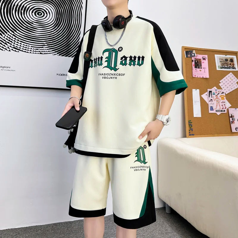 Y2K Aesthetic Casual Sports Outfit Set - Comfy Loose T-Shirt & Trendy Cargo Skirt